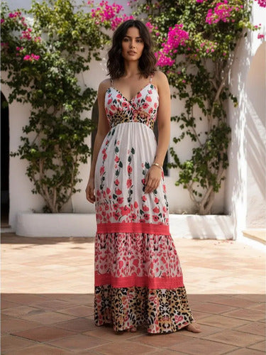 Vestido Solero Largo Sirena Importado Estampado Boho  India
