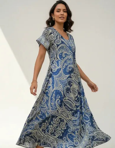 Vestido Largo Seda Boho Importado India Tipo Holi Rapsodia