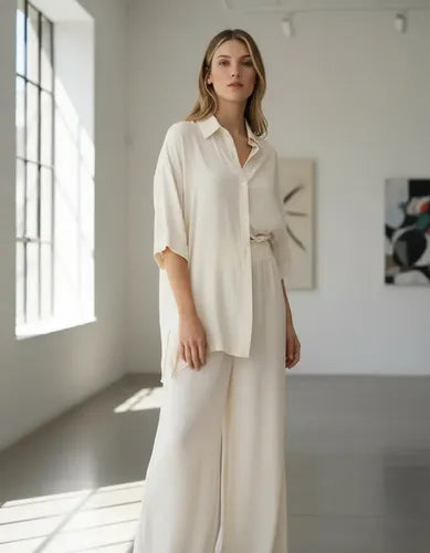 Camisa Manga 3/4 Modelo Grande Oversize