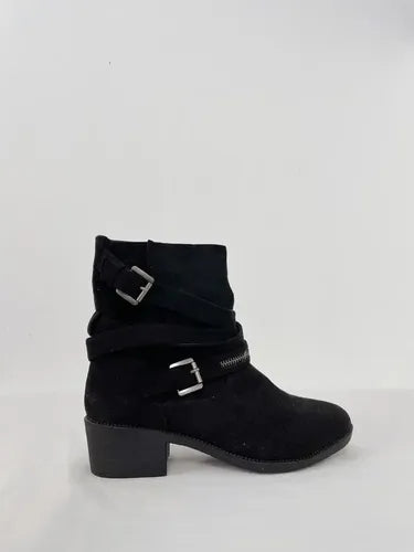 Botas Botinetas De Gamuza Negro 37 Ar