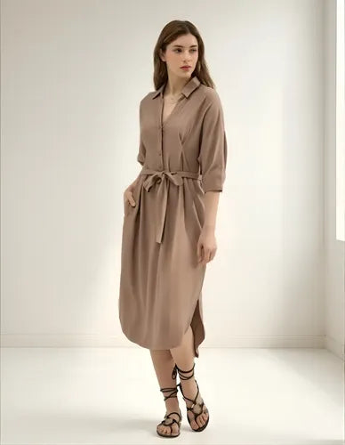 Vestido Camisero De Lino