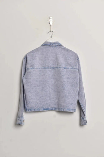 Camisaco Jean Grande Campera Denim Corta Oversize