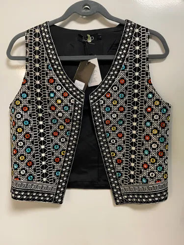 Chaleco Bordado Con Espejitos