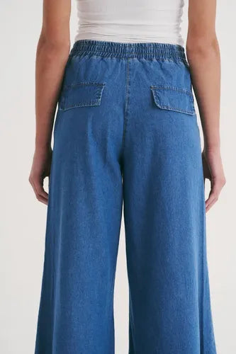 Pantalón Jean Oxford Denim Camisero Celeste Liso S