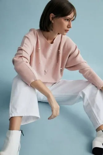 Sweater Tejido Con Perlas Importado Cod. 279