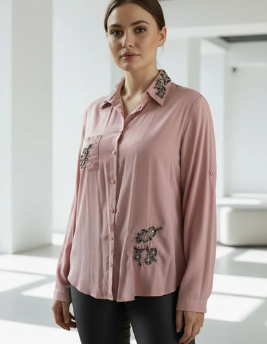 Camisa Importada Canutillos Rosa Liso M