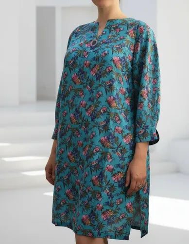 Blusa Camisa Túnica Importada Estampada Playa India