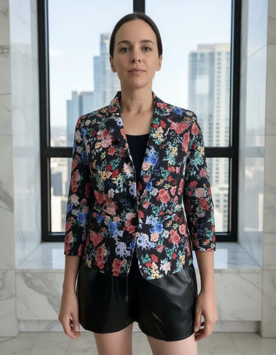 Saco Chaqueta Blazer Floreado Importado