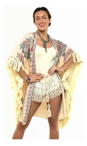 Kimono Saco Bordado Importado Grande Xxxl