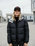 Campera  De Abrigo Puffer Importada Bicolor Negro Xxl