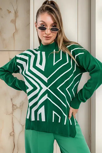 Sweater Pullover Tejido  Geometrico