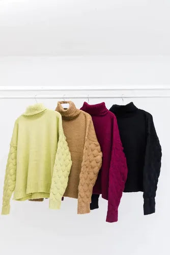 Sweater Polerón  Oversize Talle Grande Marrón Claro Único