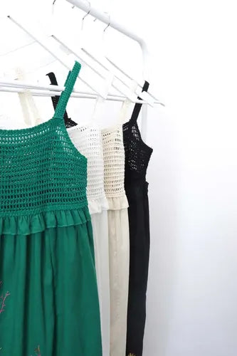 Vestido Crochet Bordado Importado Boho