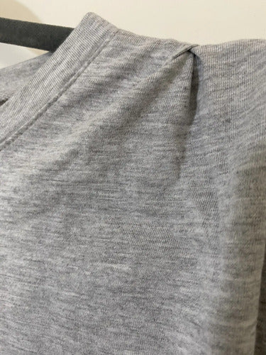 Vestido De Jersey  Sin Mangas Gris Melange Lisa Único