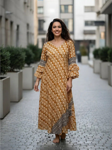 Vestido De India De Algodón Modelo Grande Hasta  Xxxl