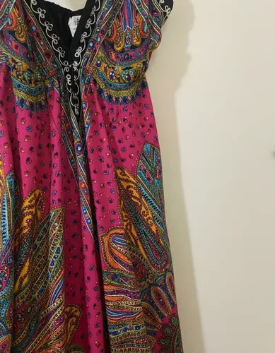 Vestido Solero Largo Importado India Boho Tipo Rapsodia