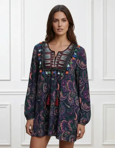 Vestido Importado Lanilla Boho, Tipo India Style