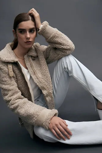 Campera Gamulan Chaqueta Importada Corderito Y  Ecocuero