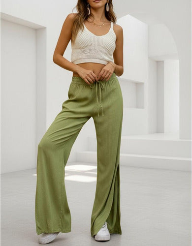 Pantalón Palazzo De Lino Básico