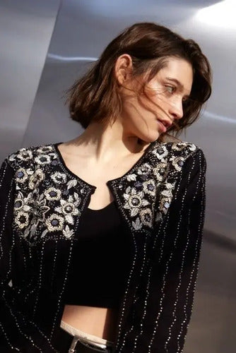 Saco Chaqueta Importada Boho Fiesta Paillettes