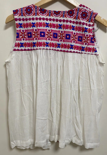 Kimono Chaleco Bordado Hindú Blanco Único