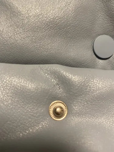 Tapado Campera Eco Cuero Talle Grande  Nueva 2da Selección Celeste M Liso