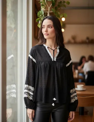 Camisa Blusa  Boho Plumetí Bordada Importada