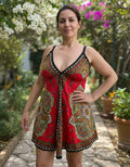 Vestido Importado India Tipo Rapsodia Vars  Rojo Estampado U