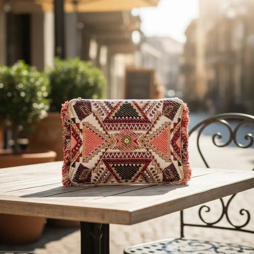 Cartera Bandolera Sobre Importado Bordado Tipo Holi Rapsodia