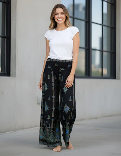 Pantalon Palazzo Hindu Hippie Chic T/ Rapsodia Talle M A Xl