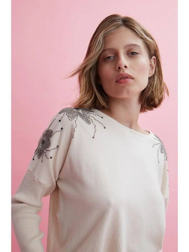 Sweater Tejido Importado Detalles Strass  Estrellas Cod. 314