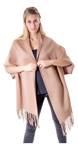 Ruana Poncho  Con Puños Mangas Importada