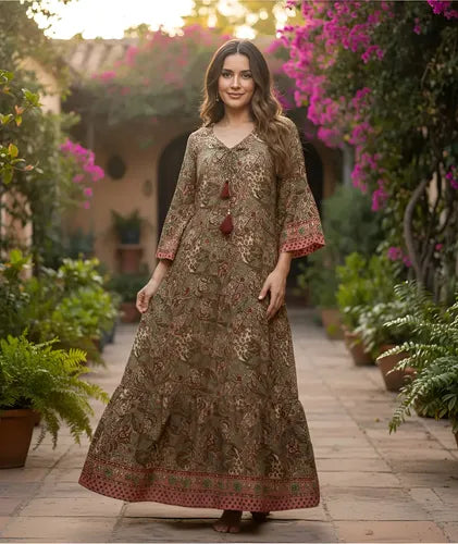 Vestido Seda Hindú India Fiesta