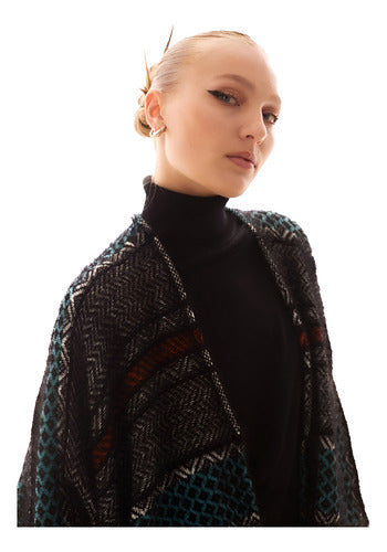 Poncho Saco Ruana Amplio Tejido Xxxl Pelo De Mono