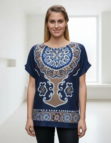 Remera Blusa Importada Estampada Lanilla Mandalas