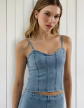 Top De Jean Elastizado Celeste L