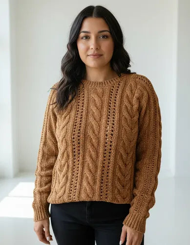 Sweater Chenille Tejido Ochos Calidad! Beige Ochos Único