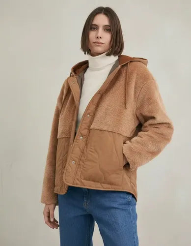 Campera De Peluche Y  Matelasse