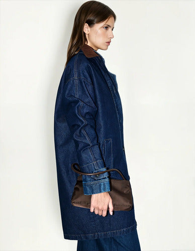 Saco Largo De Jean Campera Modelo Amplio Azul Único Lisa
