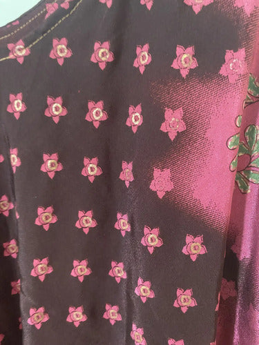 Vestido Hindú Talle Grande Doble Falda Nueva 2da Selección Bordó Estampado Único