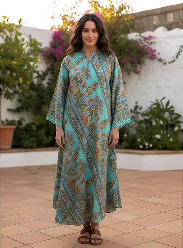 Vestido Mangas Oxford Importado Seda Hindú