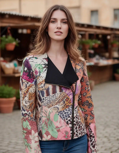 Chaqueta Campera Estampada Badana Importada Folk