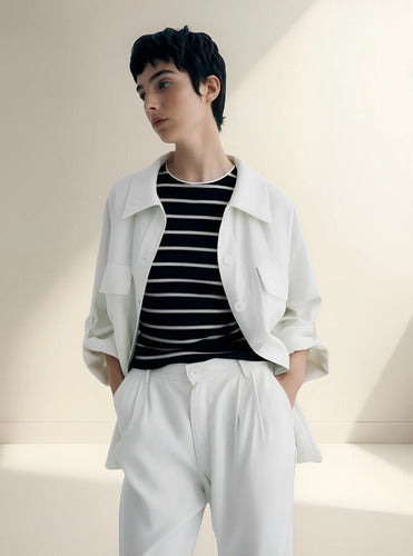 Saco Camisaco Twill Sastrero Talle Grande Oversize