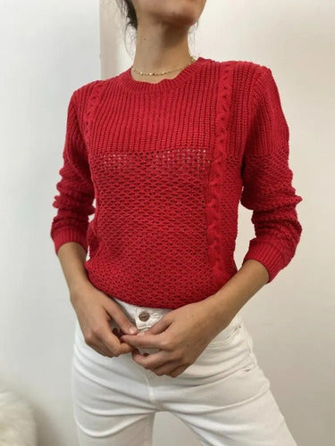 Sweater Tejido Calado Importado