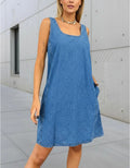 Vestido  Sin Mangas Jean  Camisero  Denim Celeste Lisa S