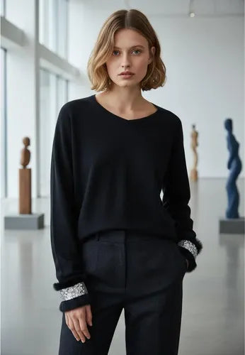 Sweater Tejido Importado Detalles Puños