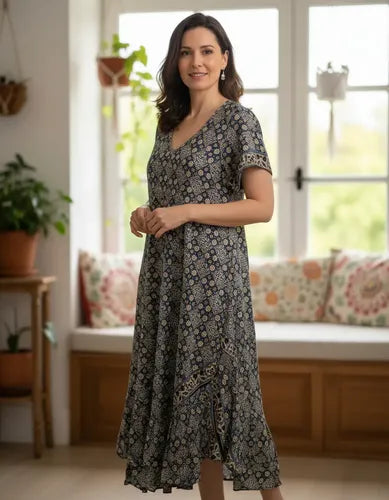 Vestido India Importado Seda Hindú Talle Grande Xxxl