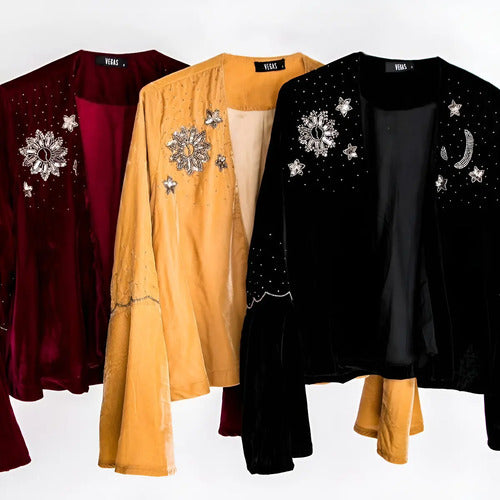Chaqueta Saco Bordado Importado India Velvet Boho Oxford
