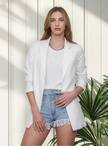 Short De Jean Desflecado Talle Chico Celeste Liso 40