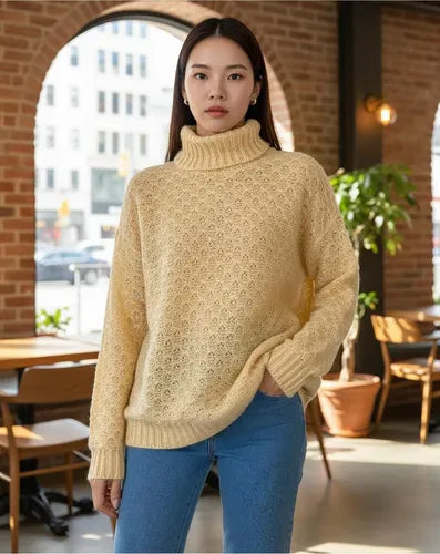 Sweater Tejido Polera Amplio Oversize